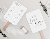 Hochzeitsfächer Programm - Tagesablauf Ablaufplan Hochzeit - personalisierbarer Zeitplan - Hochzeitsprogramm - Canva Vorlage A6