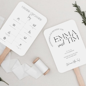 Modèle de programme de mariage I fans de mariage I routine quotidienne de mariage I papeterie de mariage I décoration de mariage personnalisée - Canva Template A6