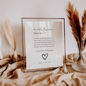 Segno commemorativo del matrimonio | Ricordando i defunti | Dedica ai familiari | Matrimonio ricordo I Saluto di lutto silenzioso - Modello Canva A4