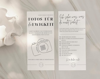 Wedding Game Photo Scavenger Hunt | Photo Game for Wedding Guests | Guest Book Cards & Time Capsule Icebreaker Game | Canva Template