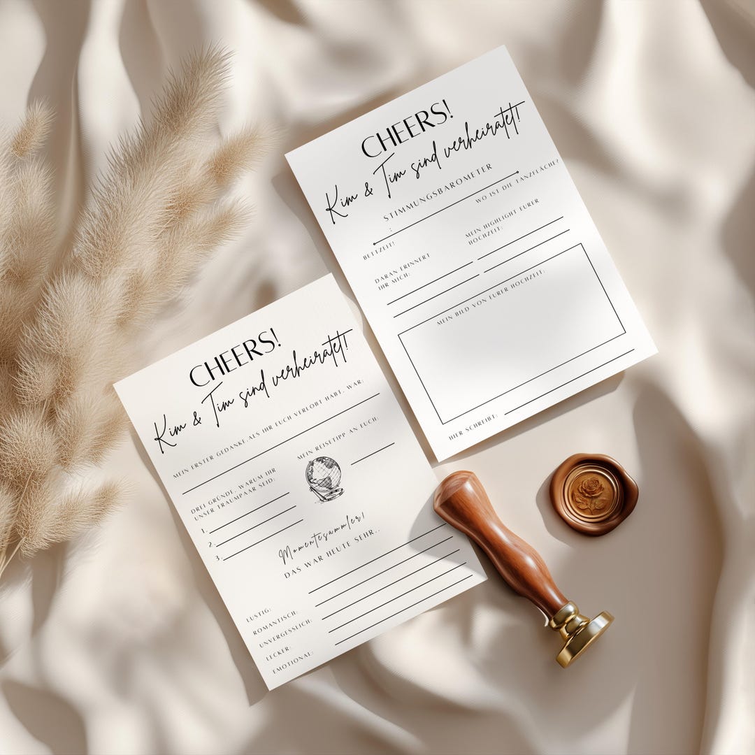Set of 3 Wedding Guest Cards A6 – Fill-in Cards as a Wedding Game ...