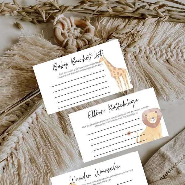 Baby Shower Guest Cards I Time Capsule Baby Cards I Birth I Baby Shower Game I Baby Shower Gifts for Girls and Boys - Canva Template