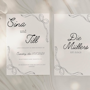 Hochzeitseinladung minimalistisch I Save the Date Karte I Einladung I Hochzeit Papeterie I personalisierte Hochzeitsdeko - Canva Template A5