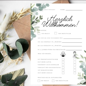 Tarjetas de invitados de boda I tarjetas de relleno I juego de boda I boda cápsula del tiempo I libro de visitas para rellenar I regalo de boda - Plantilla Canva A6