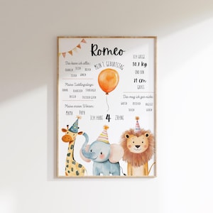 Meilensteinposter Baby I Geschenk 1. Geburtstag I Geburtstafel I Geburtsposter I Geburtstagsposter I Meilensteine Kleinkind - Canva Template