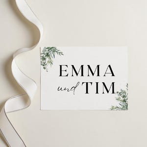 Invito a nozze Eucalipto I Biglietto Save the Date I Invito I Cancelleria per matrimoni I Decorazione di nozze personalizzata - Modello Canva A5