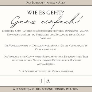 Anleitung zur Bearbeitung der Canva Vorlage – Schritt-für-Schritt für Hochzeitsschilder