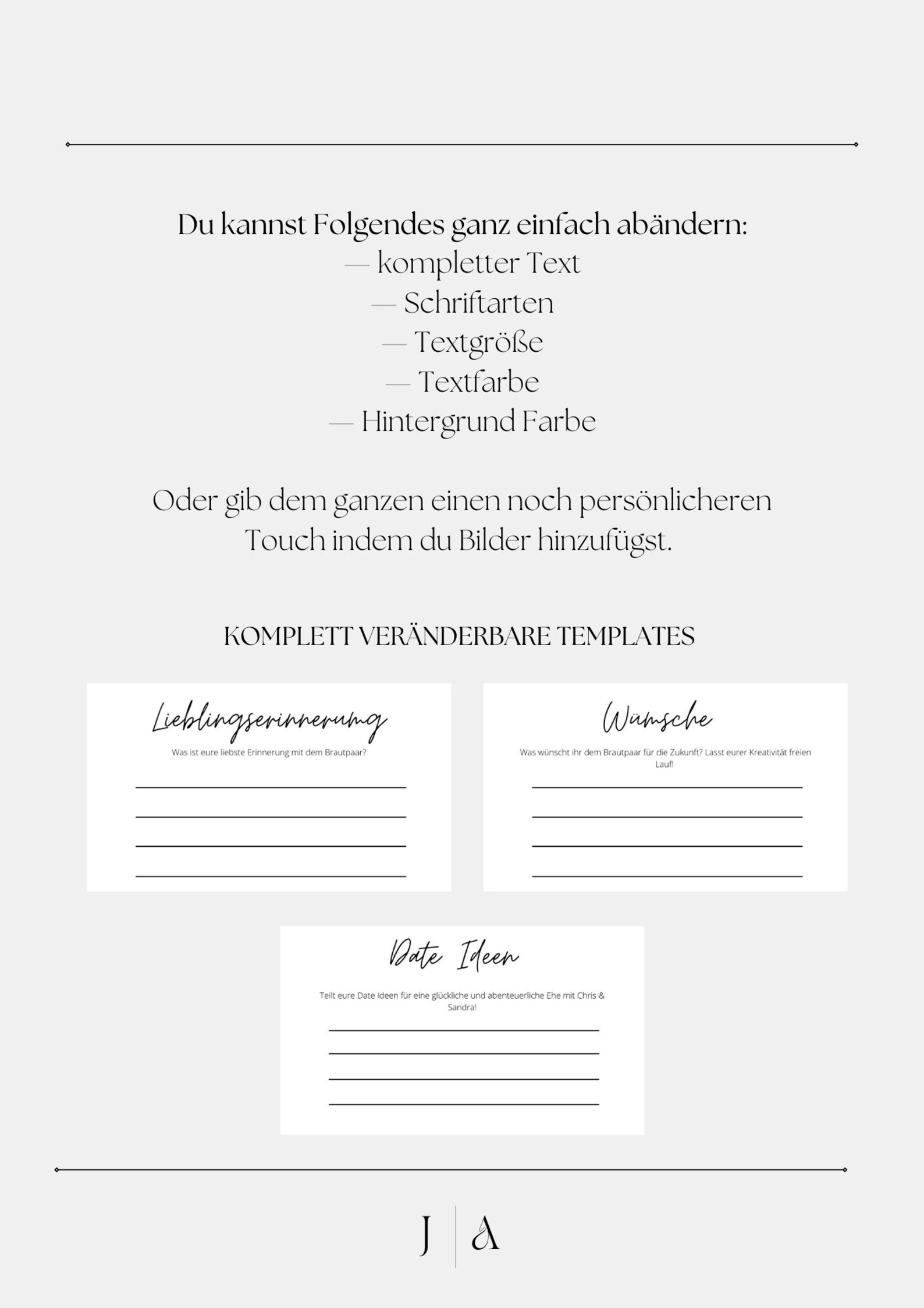 Hochzeit Gastkarten I Zeitkapsel Hochzeit I Ausfüllkarten I