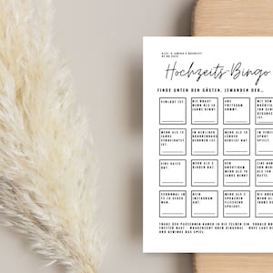 Tombola di matrimonio da compilare I Libro degli ospiti I Card invitato matrimonio I Gioco matrimonio I Card ospite I Card gioco "Trova l'ospite" - Modello Canva A5