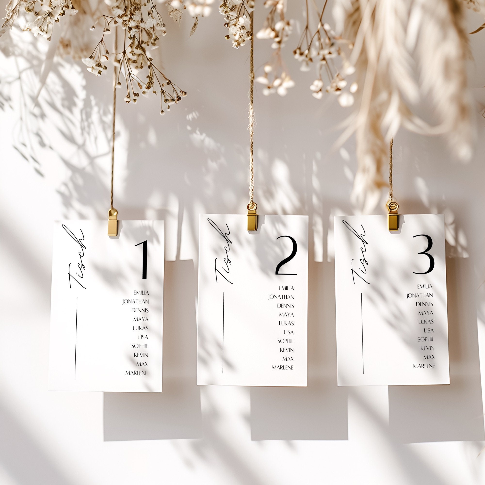 Wedding seating plan I Seating arrangement I Table arrangement I Find your place I Seat selection I Table plan to print - Canva Template A5