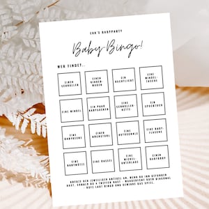 Babyshower bingokaarten I Babybingospeelkaarten I Babyfeestbingokaart I Babybingo I Invulkaarten Babyshower - Canva-sjabloon A6
