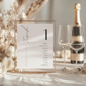 Einzeltischnummer Rahmen Tischnummer Hochzeit modern personalisierbares Design zum Aufstellen