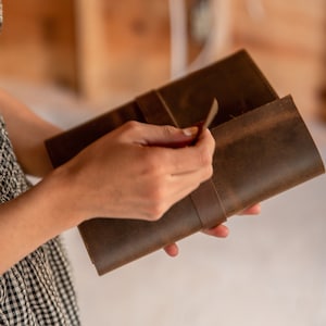 Leather Refillable Journal Notebook Cover A5 Size, Leather Diary, Mother&#39;s Day Gift, Recipe Notebook