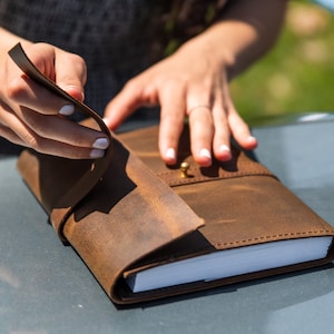 Carnet de notes en cuir personnalisé rechargeable, carnet de croquis en cuir, cadeau de fête des mères