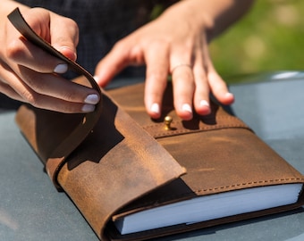 Personalized Leather Journal Notebook Refillable, Leather Sketchbook Diary