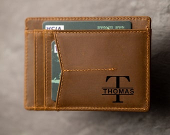 Minimalist Card Holder Wallet Men, Boyfriend Gift, Groomsmen Gift, Father's Day Gift