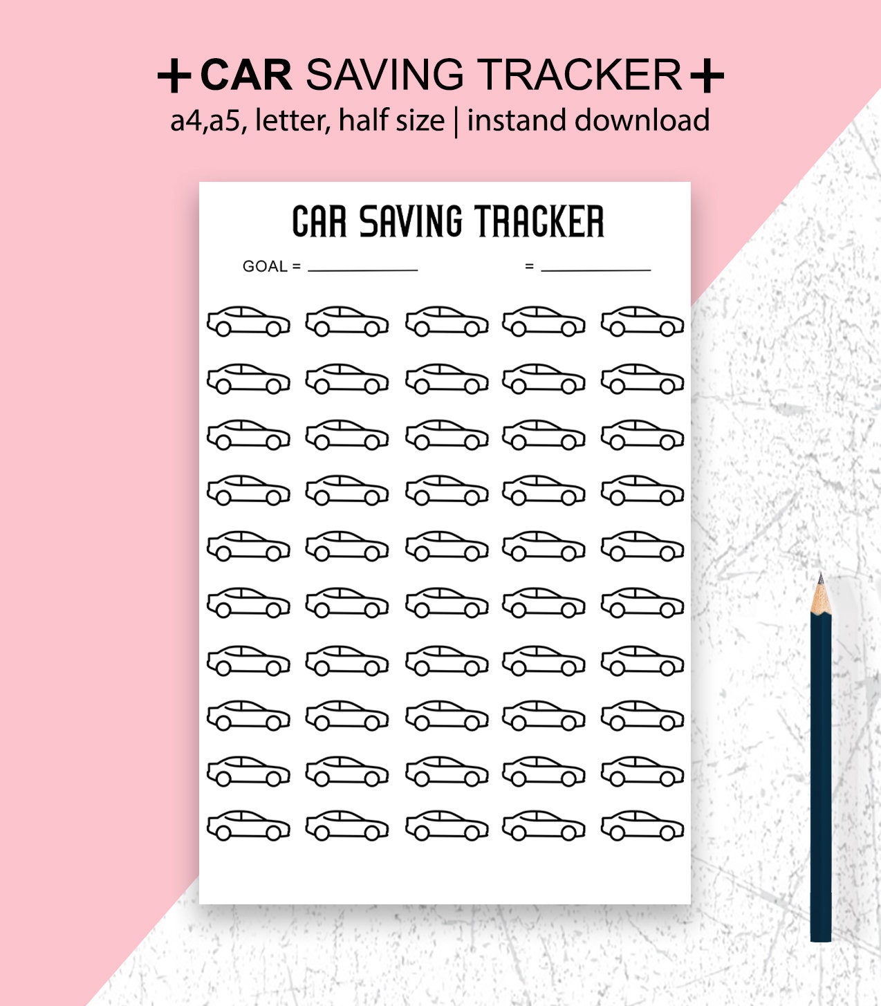 New Car Savings Tracker Printable