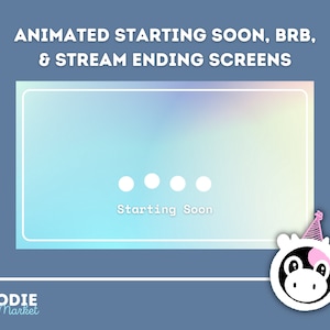 Geanimeerde Pastel Retro Cute Gradient Starting Soon, Be Right Back en Stream Ending Screens voor Streaming