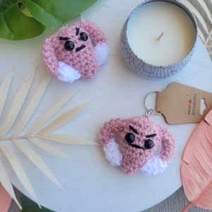 60% of Proceeds are Donated! Angry Uterus Keychains, Women&#39;s Rights Keychain, Pro Choice Keychain (Crocheted)