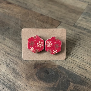 Orecchini Stud, Orecchini Borchie in Legno, Orecchini Post, Orecchini Fatti a Mano, Orecchini Boho, Orecchini Da Signore, Orecchini Legno Stud, Orecchino Natale