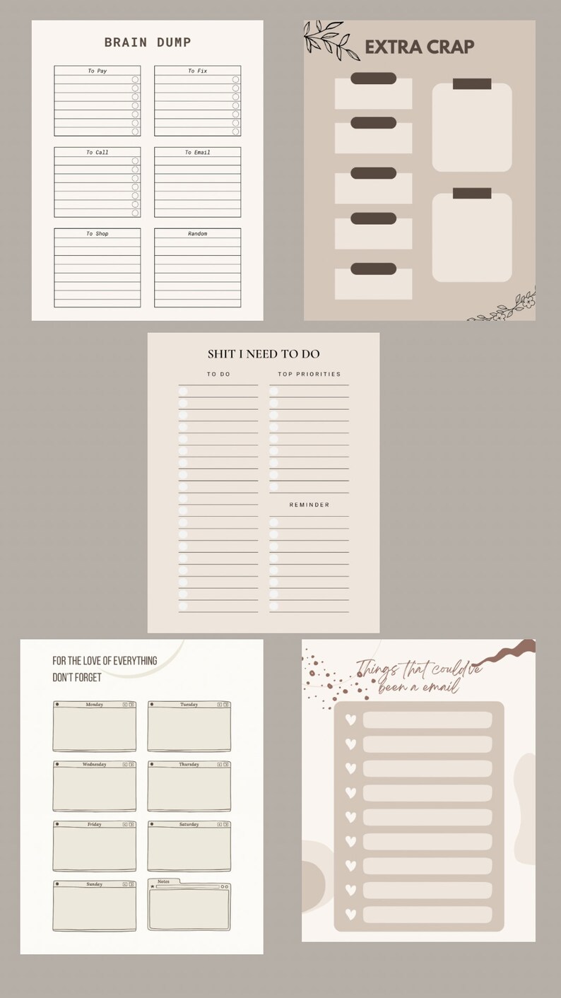 To Do List Printable Funny to Do List Bundle to Do List Weekly Planner ...