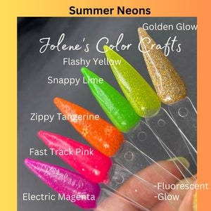 Neon Glow Dip Powder for Nails - Acrylic Dipping Powder in Summer Colors