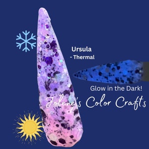 Lavender Glitter Dipping Powder for Colorful Nails with Glow and Thermal Effects - Nail Dip Powder