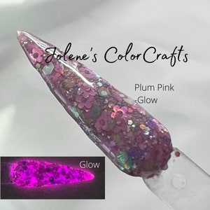 Purple Flower Dip Powder - Acrylic Nail Dip Powder in Plum Pink