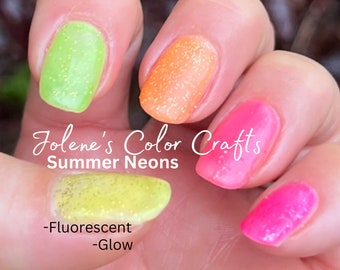 Nail Polish, Indie Nail Polish, Fingernail Polish, Neon, Flourescent, Glow, Colorful