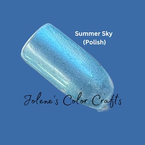Nail Polish, Indie Nail Polish, Fingernail Polish, Summer Sky, Blue, Iridescent, Shimmer, Vegan
