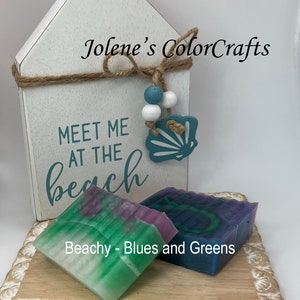 Beachy Soap, Glycerin Soap, Floral scented, Beach, Nautical Soap, Vegan, Custom Made Glycerin Soap, Homemade Soap, Unscented, Colorful Soap