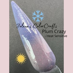 Plum Crazy Dip Powder - Colorful Acrylic Nail Powder - Purple Thermal Heat Sensitive