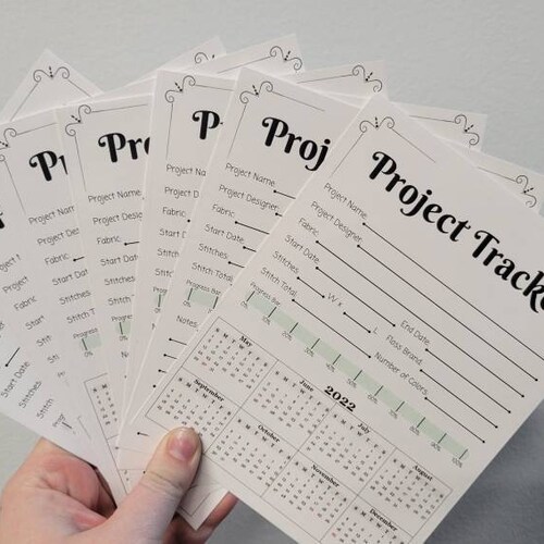 Digital Cross Stitch Project Tracker PDF Downloadable and Etsy