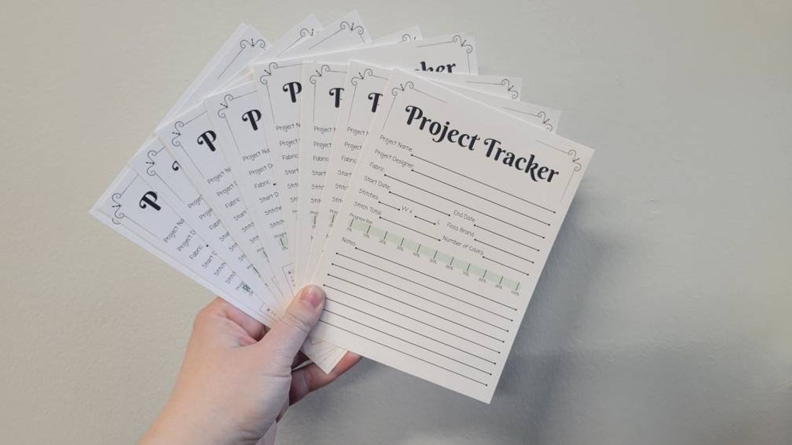 Digital Cross Stitch Project Tracker PDF Downloadable and Etsy