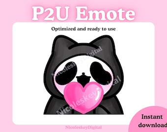 Herz Geist Kätzchen Emote: Gruseliges Kawaii Twitch Discord (Digital Download)