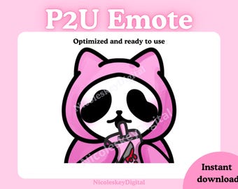 Pink Geist Kitty Sip Emote, Kawaii Horror Tracking (Digitaler Download)
