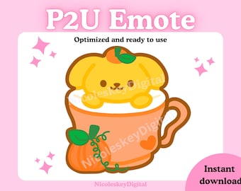 Welpen Emote | Pumpkin Spice Süßer Welpe auf Twitch Discord (Digitaler Download)
