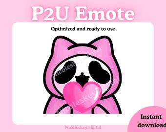 Pinkes Herz Ghost Kitty Emote Kawaii Horror Tracking (Digitaler Download)