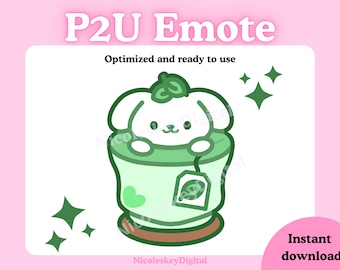 Matcha Pup Tasse Emote: Kawaii Hündchen Teetasse (Digitaler Download)