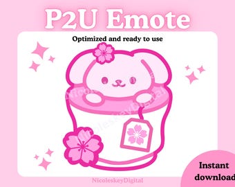 Sakura Teekanne Tasse Emote für Twitch, Discord (Digitaler Download)