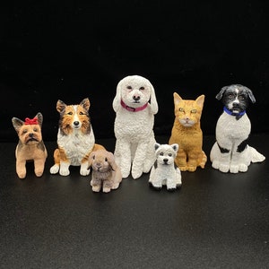 Personalized Custom Pet Sculpture. Customized Pet Replica. Pet Memorial Gift. Mini Pet Figurine. Mini Dog or Cat Figurine. Pet Portrait.