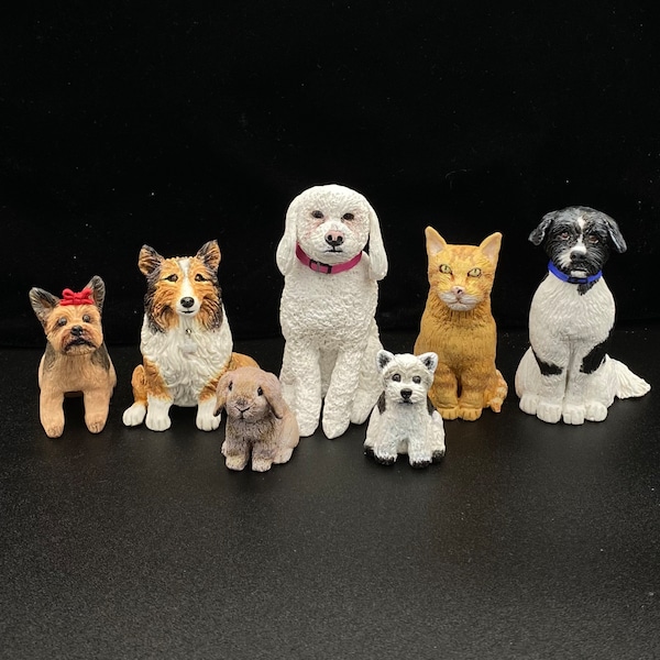 Personalized Custom Pet Sculpture. Customized Pet Replica. Pet Memorial Gift. Mini Pet Figurine. Mini Dog or Cat Figurine. Pet Portrait.