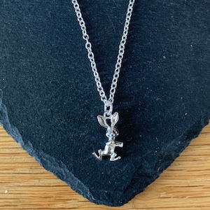 3D Easter Bunny/Rabbit silver necklace