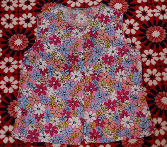Vintage 1960s Shirt // Size 10 // 60s Floral Top … - image 3