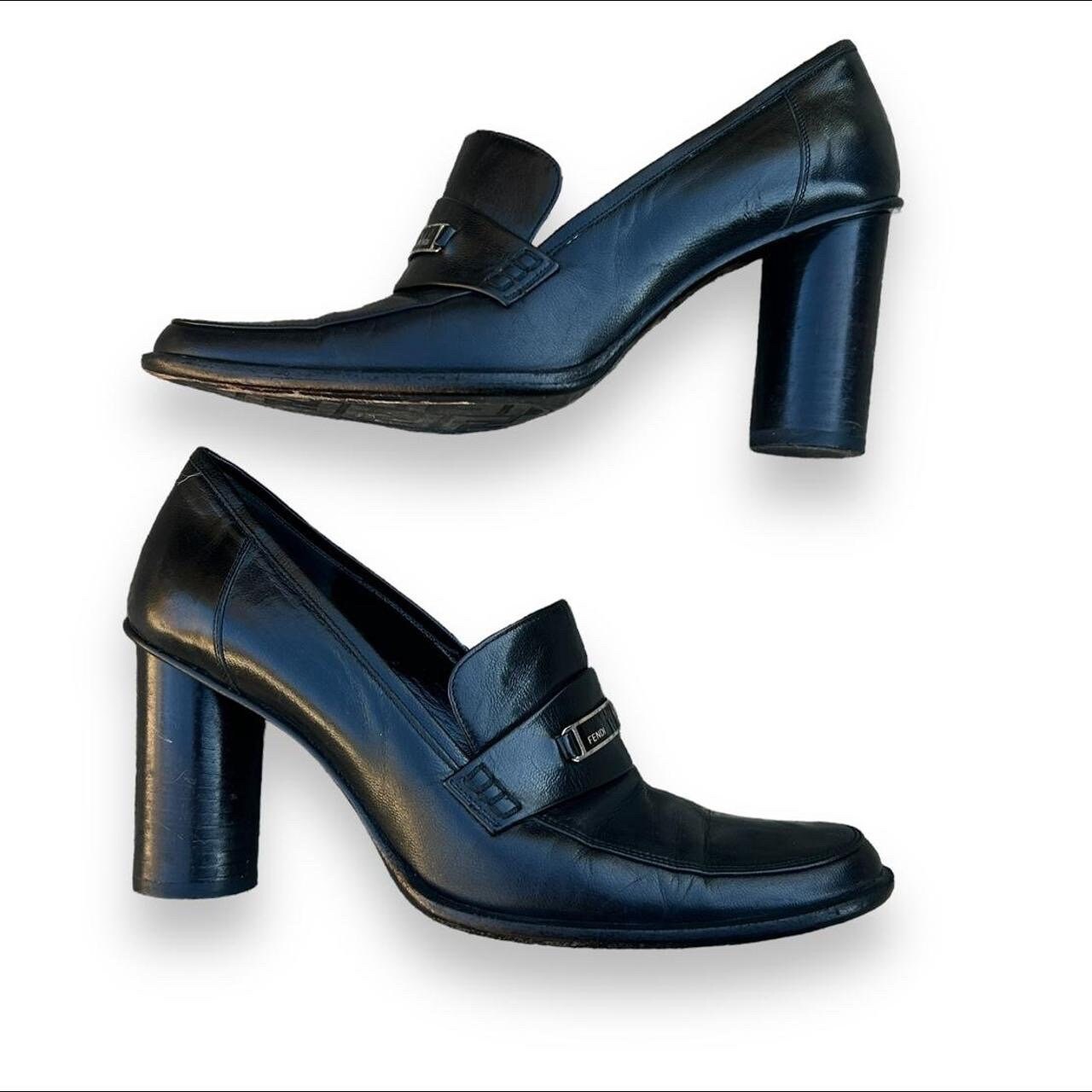 FENDI HIGH-HEELED SHOES ハイヒール シューズ 洗練 上質素材 Fendi Damaged Fancy High Heels Shoes Napa+embroidery Brown
