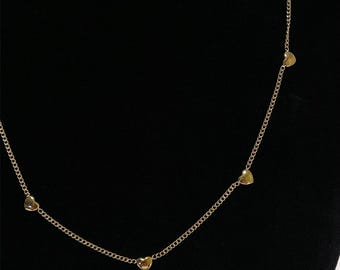 Zierliche Goldkette 18k vergoldete Halskette mit Herz feine Halskette gold alltägliche Halskette Geschenk für Frauen Weihnachtsgeschenk
