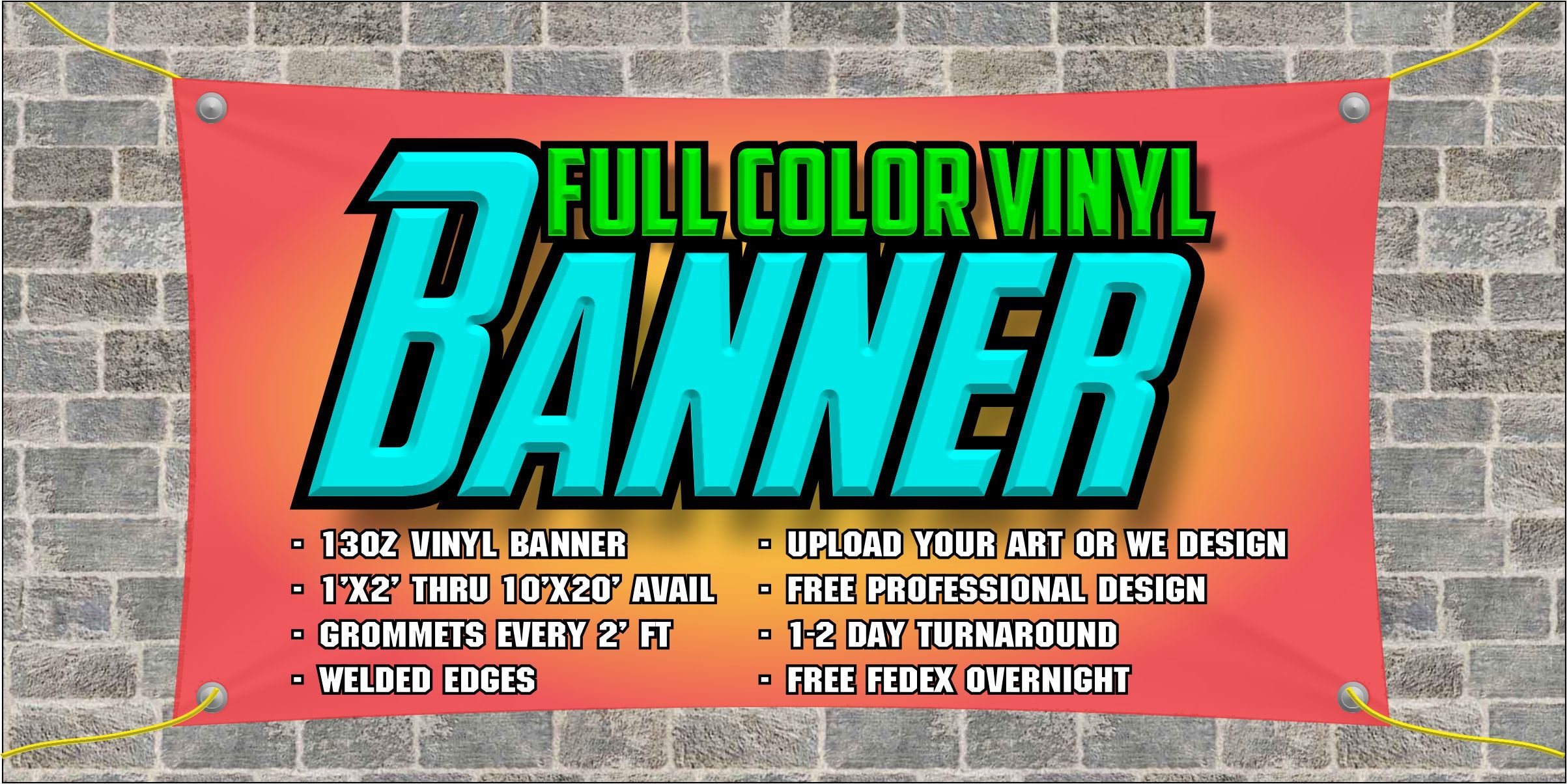 Custom 13oz FULL COLOR Indoor/outdoor Vinyl Banner W/grommets Etsy