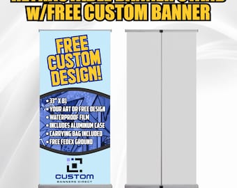Custom Roll-Up Retractable Banner Stand, Pop-Up Film Banner Stand, Sign Stand, Aluminum Case, Carrying Bag, Free Design, Free Shipping