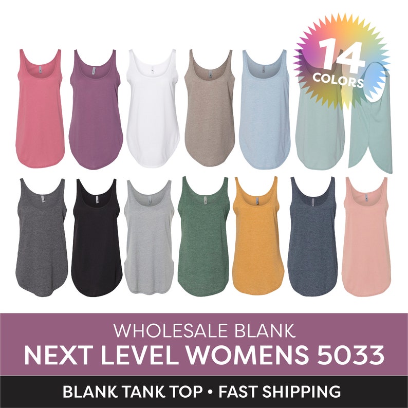 Blank Tank Top Next Level 5033 Womens Festival Tank Top for Women Summer Tanks Plain Wholesale Tank Top DIY Womens Summer Vacation Tank Top image 1