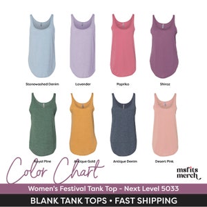 Blank Tank Top Next Level 5033 Womens Festival Tank Top for Women Summer Tanks Plain Wholesale Tank Top DIY Womens Summer Vacation Tank Top image 2